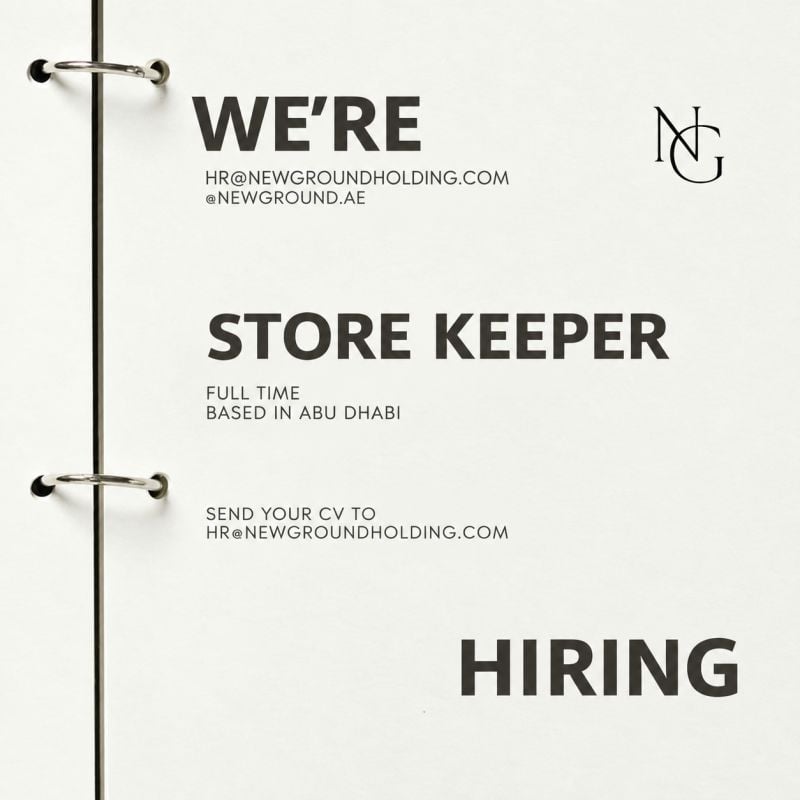 Store Keeper job at New Ground Holding in Abu Dhabi