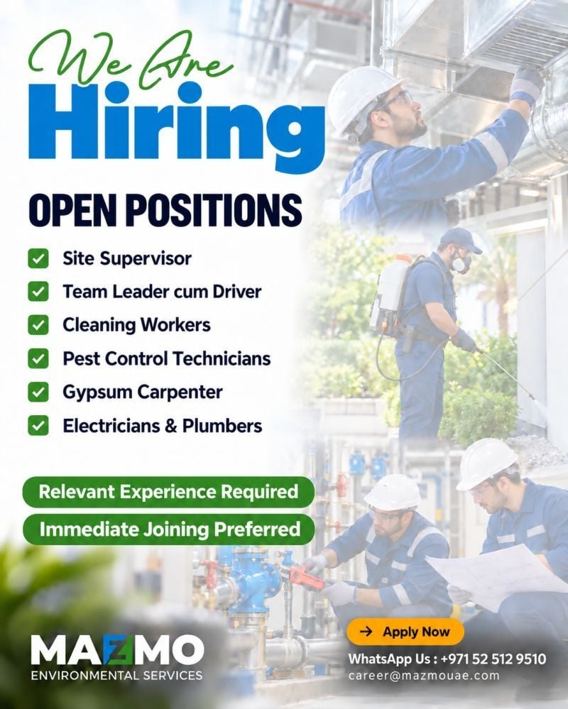 Site Supervisor job at MAZMO Environmental Services in UAE