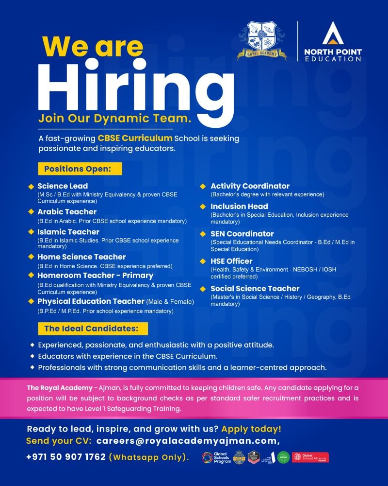Teacher job at The Royal Academy - Ajman in Ajman