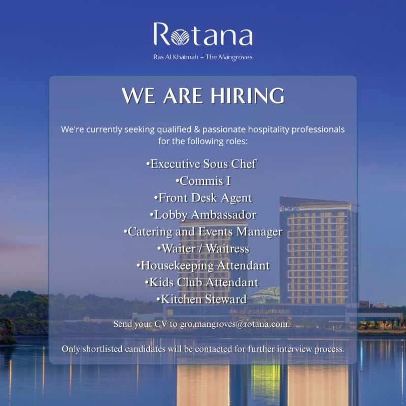 Hospitality Professionals job at Rotana in Ras Al Khaimah