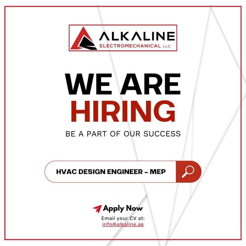 Alkaline Electromechanical LLC Hiring HVAC Design Engineer – UAE - Flyer