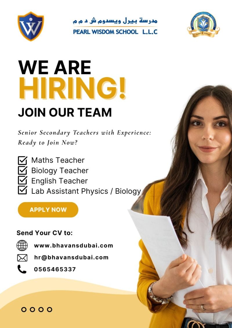 Senior Secondary Teacher job at Pearl Wisdom School L.L.C in Dubai