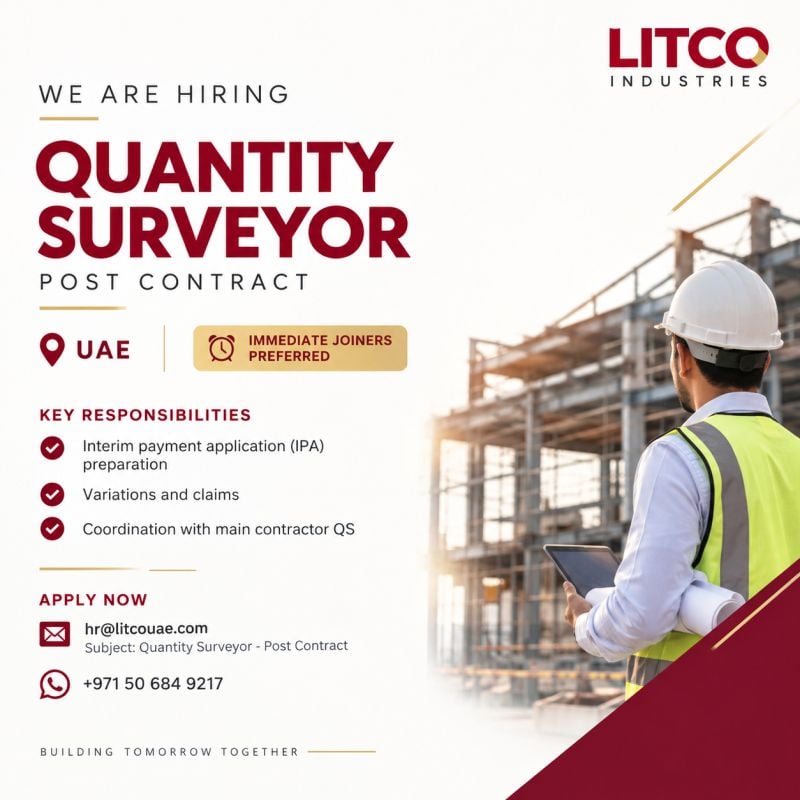 Quantity Surveyor job at Litco Industries in UAE