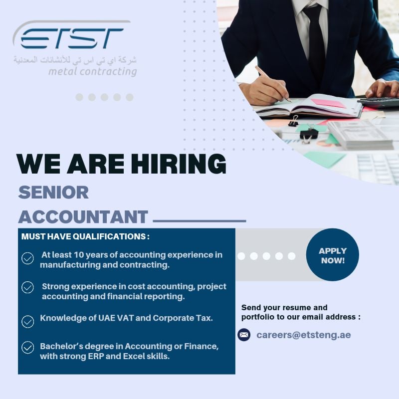 Senior Accountant job at ETST Metal Contracting in UAE