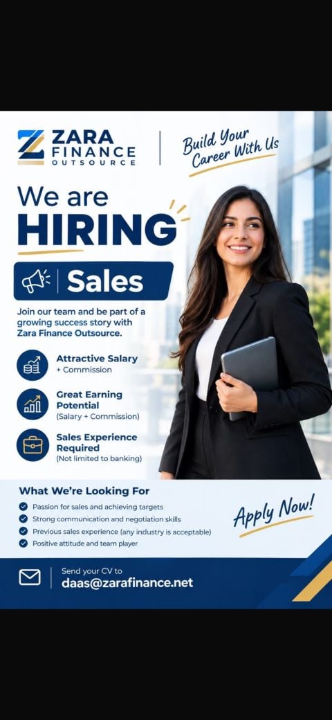 Zara Finance Outsource Hiring Sales Officers β UAE - Flyer