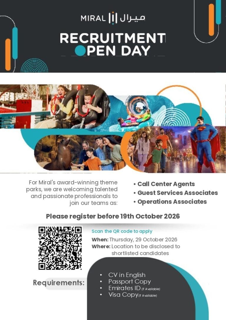 Call Center Agent walk-in interview at Miral in Abu Dhabi
