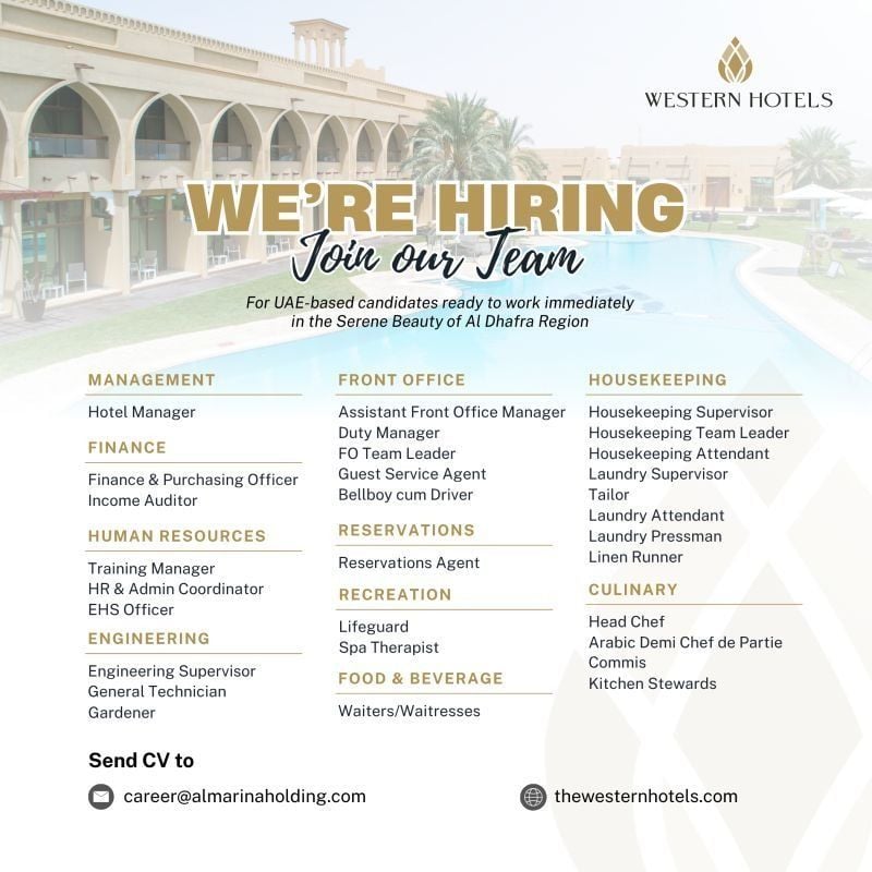 Hotel Manager job at Western Hotels in Al Dhafra Region