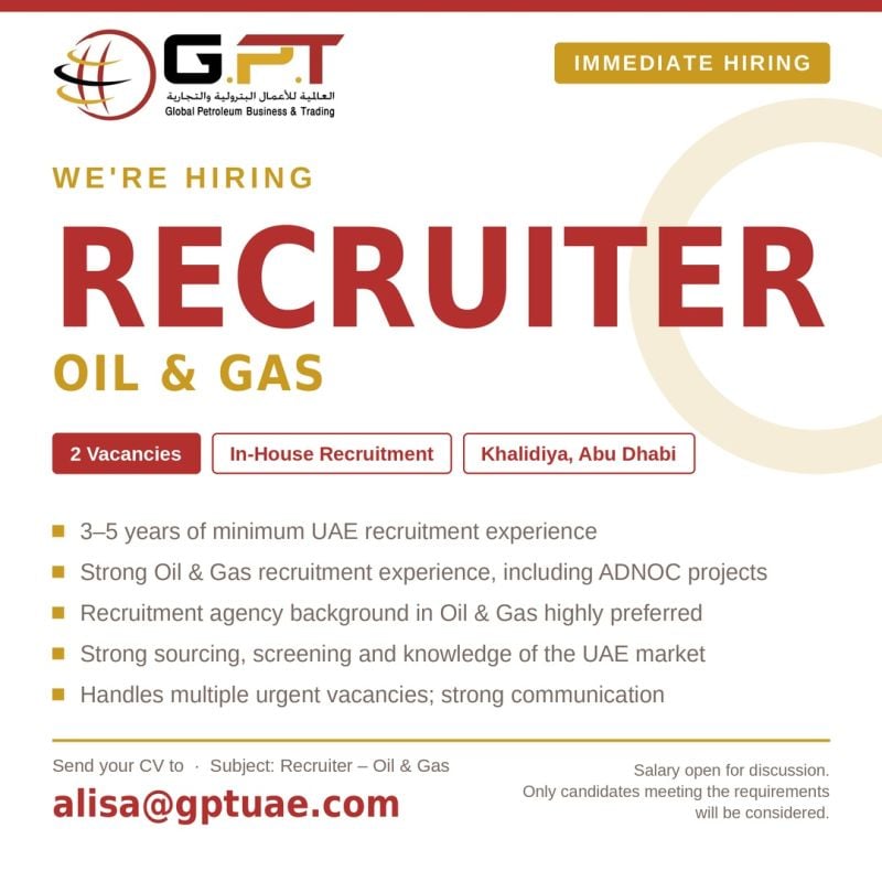 Global Petroleum Business & Trading Hiring Recruiter β Khalidiya, Abu Dhabi - Flyer
