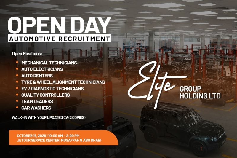 Automotive Technician walk-in interview at Elite Group Holding Ltd in Abu Dhabi