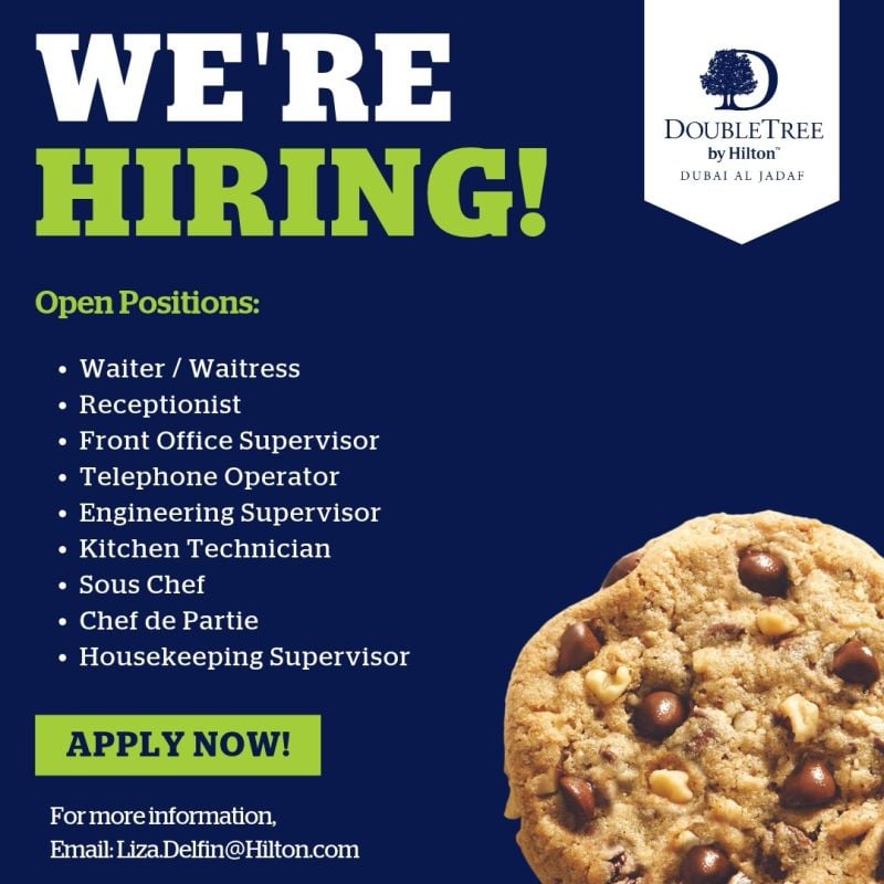 DoubleTree by Hilton Dubai Al Jadaf Hiring Hotel Staff - Flyer