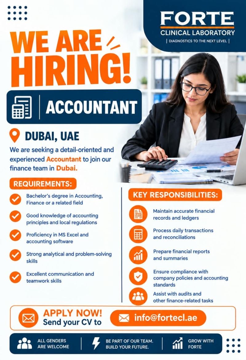Accountant job at Forte Clinical Laboratory in Dubai
